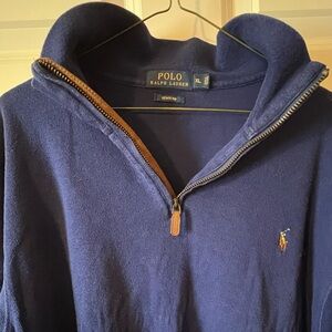 Polo Ralph Lauren XL Estate Rib 1/4 Zip Dark Blue
